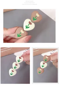 Korean style cute heart flower duckbill hair clip sweet bangs hairpin for women daily wear