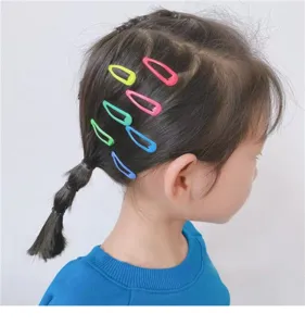Colorful candy hair clips for kids, cute geometric snap hairpins, perfect hair accessories