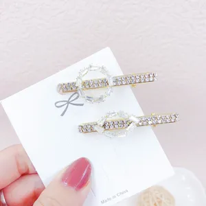 Set di mollette per capelli con strass eleganti, forcine geometriche in cristallo brillante.