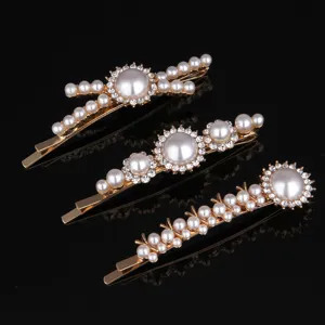 Gold pearl hair clips cute bobby pins sweet side hair barrettes for women hair styling
