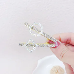 Set di fermagli per capelli geometrici in strass con zirconi luminosi per donne e ragazze.