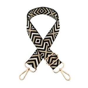 Sangle de sac de remplacement a motif geometrique, bandouliere reglable pour sac a main.