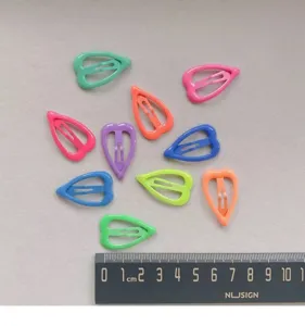 Colorful candy heart hair clips set for baby girls children hair accessories details