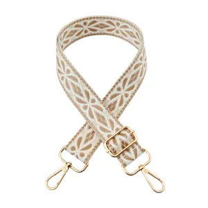 Wide embroidered bag strap 3.8cm adjustable replacement crossbody shoulder strap for purses
