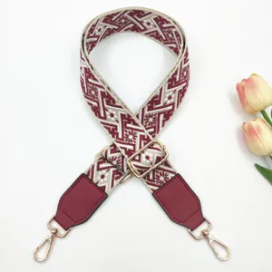 Ethischer gewebter Ersatz-Taschenriemen mit verstellbarer Metallschnalle und PU-Lederenden.