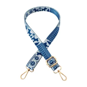 Blau-witte Scandinavische patroon vervangende tasriem, 2,5 cm brede crossbody schouderriem.