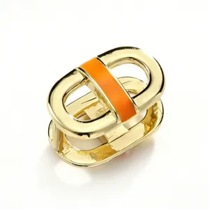 Gold metal scarf ring mini ribbon buckle elegant accessories for shirt bow knot fastener decor