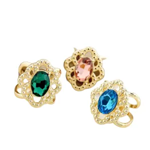 Retro Hollow Rhinestone Scarf Clip Set Crystal Oval Shawl Buckle Fashion Accessory