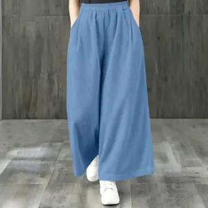Femmes taille haute jambes larges pantalon decontracte ample droit automne hiver mode vetement.