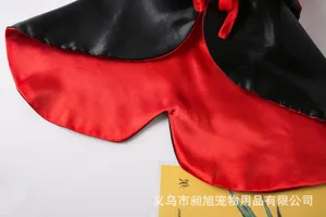 Halloween pet bat cloak red black reversible vampire costume cat dog cape detail shot