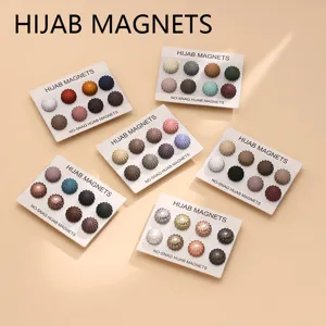 Mat geplooide bloem hijab magneten set, sterke magnetische spelden voor veilige stijl.