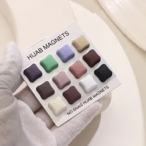 Imanes Cuadrados Mate para Hiyab de Aleación Alfileres de Bufanda Musulmana Cierre de Broche Magnético para Accesorios de Hiyab de Mujer