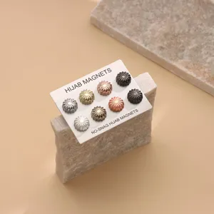 Mat Geplooide Bloem Hijab Magneten Sterke Magnetische Spelden Sjaal Accessoires