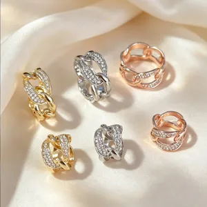Fibbia per sciarpa catena strass coreana minimalista metallo anello accessori moda