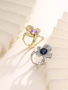 Anello per foulard floreale retrò squisito, elegante fibbia per scialle in metallo e accessorio.