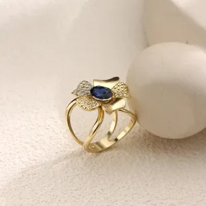 Anello sciarpa fiore oro vintage cristallo fibbia scialle elegante accessorio donna