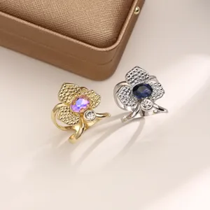Vintage Fiore Sciarpa Clip Scialle Clip Strass Metallo Spilla Accessori Abbigliamento Donna