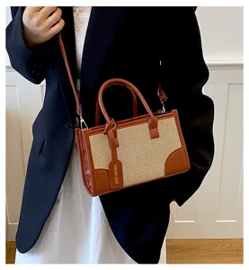 Bolso de mano chic para mujer verano bolso de hombro cruzado elegante bolso marrón