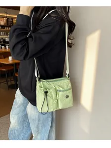 Lightweight nylon crossbody bag with multi pockets casual daily shoulder bag for women