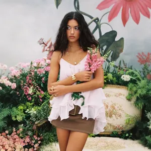 Vrouwen roze gelaagde volant camisole mesh mouwloos mode elegante zomerse kleding