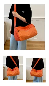 Bolso bandolera de viaje de gran capacidad para mujer, bolso cruzado informal a cuadros.