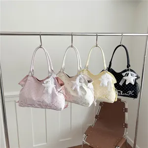 Large capacity polka dot tote bag commute shoulder bag casual women handbag style new design