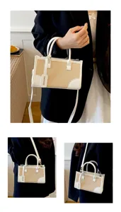 Bolso de mano de paja de verano para mujer, elegante bolso cruzado y de hombro para oficina.