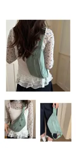 Autumn corduroy sling bag, Japanese casual crossbody chest bag for women daily commute.