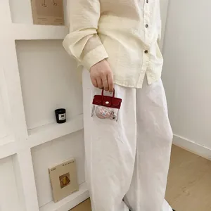 Bolso Mini Para Llaves De Coche PVC Transparente Lindo Colgante Bolso Llavero De Moda