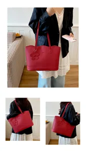 Grande borsa shopper tinta unita elegante per donna, comoda borsa minimalista capiente.