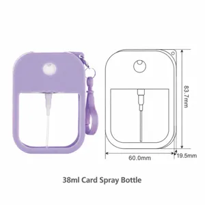 38ml tragbare Karten-Sprühflasche mit Silikonhülle und Schlüsselanhänger für Parfum und Alkohol.