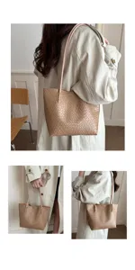 Woven leather shoulder bag detail view, showcasing premium craftsmanship and style.