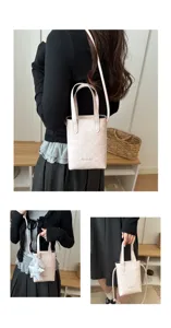 Bolso de mano de lunares rosa para mujer, bolso de hombro informal y pequeño bolso elegante.
