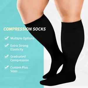 Unisex Κάλτσες Διαβαθμισμένης Συμπίεσης Plus Size Υψηλής Ελαστικότητας Nylon Αθλητικές Κάλτσες Γάμπας για Άνδρες Γυναίκες
