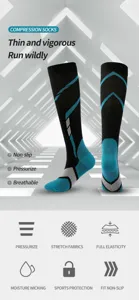 Compression socks athletic running long socks breathable moisture wicking sports gear