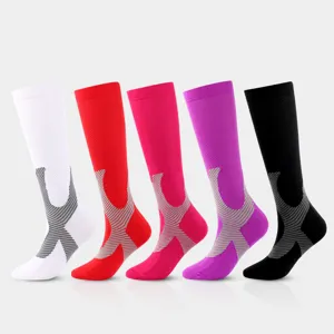 Unisex Nylon Compression Socks Outdoor Sports Running Leg Protection High Tube Athletic Stockings Breathable Elastic Socks