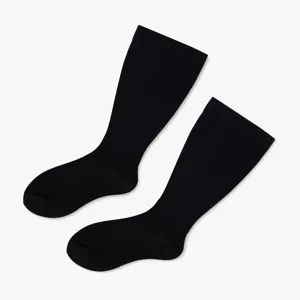 Unisex μονόχρωμες μαύρες κάλτσες συμπίεσης, άνετες ελαστικές κάλτσες κύρια όψη προβολής