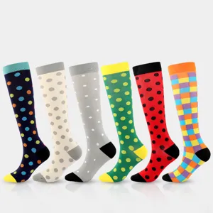 Calze a Compressione Unisex Atletico Corsa Tubo Lungo Calze Traspirante Assorbiumidità Alta Elasticità Pressione Graduata Sport Calze