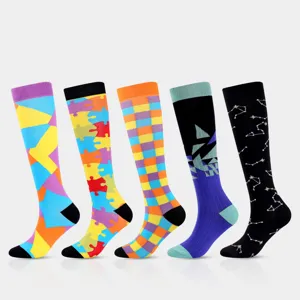 Unisex Compression Socks Sports Running Socks Gradient Pressure Athletic Socks Breathable High Elasticity Cycling Socks