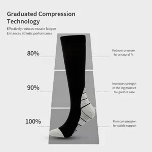 Professional sports compression socks for men and women, gradient pressure athletic gear.