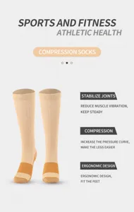 Sports compression socks for running and fitness, offering joint stability and muscle support.