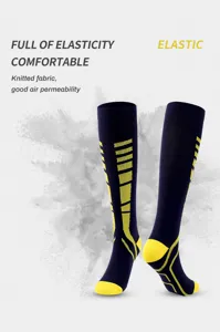 Compression socks for sports and running, high elastic athletic knee high socks for men