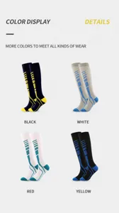 Compression sports socks detail view featuring multiple color variants and knit details.