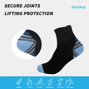 Unisex Sport Kompressionssocken für Laufen Fitness und Fussball Sport schwarz blau.