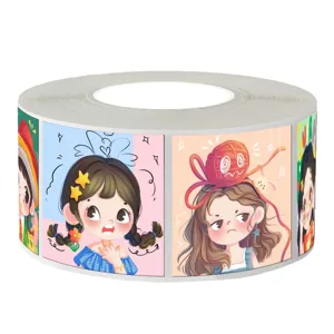 500 Stück süße Cartoon Q-Version Mädchen Aufkleber Rolle für DIY Scrapbooking Dekor