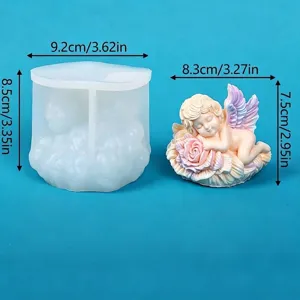 Dimensioni e peso dello stampo in silicone angelo per candele e gesso