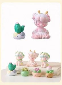 Dimensions détaillées pour les figurines de fille et de plante succulente déco