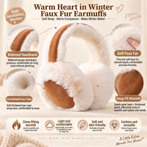 Plush Maillard style winter earmuffs with soft faux fur for cold weather protection