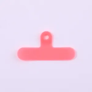 Premium translucent pink PVC T-shaped phone lanyard gasket patch for secure case attachment