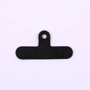 Matte black T-shaped PVC phone lanyard gasket tab for detachable neck straps and cords